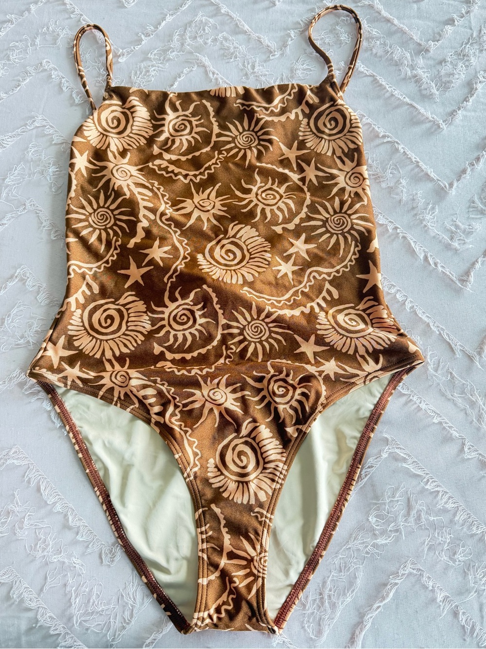 Minkpink Astrid One Piece Gold/Brown Swimsuit, Size Large - Picture 4 of 6
